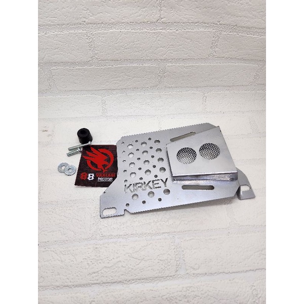 Cover Radiator Nmax Kirkey Chrome dan Black - Tutup Radiator Nmax Lama Kirkey