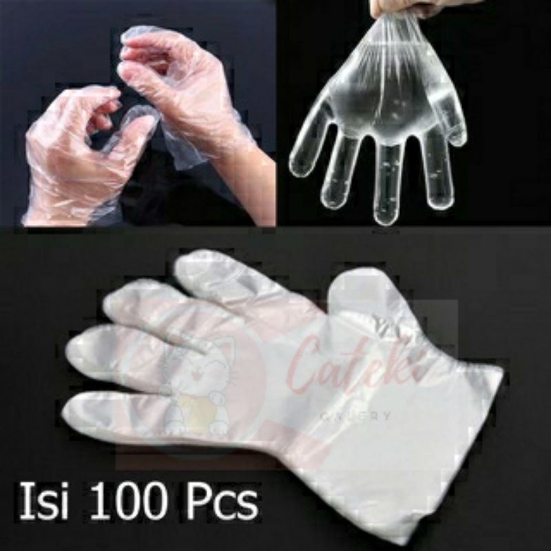 [CTK] PROMO SARUNG TANGAN PLASTIK BENING TRANSPARAN ISI 100 PCS SEKALI PAKAI DISPOSABLE PLASTIC GLOVES FOOD GRADE HAND MURAH