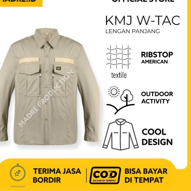 KEMEJA TACTICAL W TAC - LENGAN PANJANG - KEMEJA WTAC - TACTICAL - 511 - Cream, M