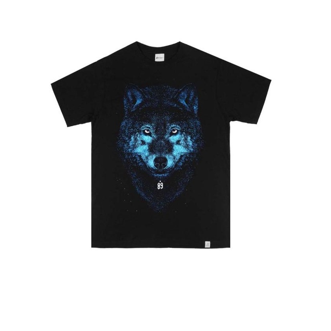 Reclays Kaos Pria Tshirt MIRROR WOLF Black | Hitam - S