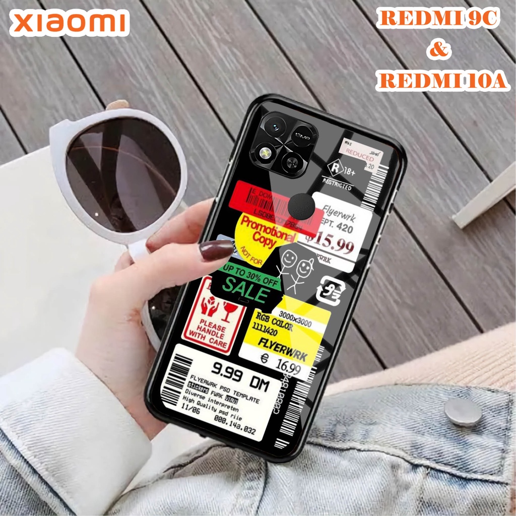 Softcase Glass Kaca REDMI 10A & REDMI 9C - Case Handphone REDMI 10A & REDMI 9C [T77].