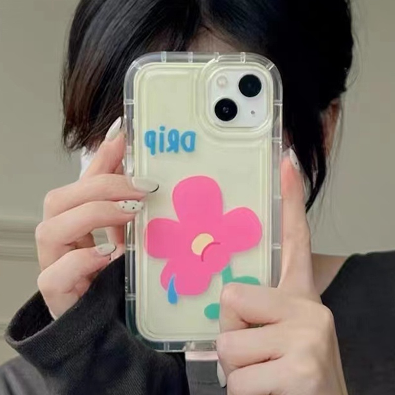 Soft Case Silikon TPU Transparan Motif Bunga Untuk IPhone 14 13 12 11 Pro X XR XS Max 6 6S 7 8 Plus