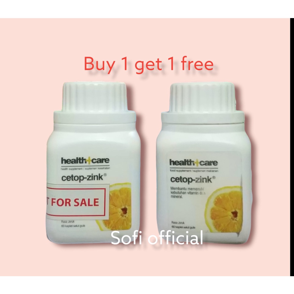 BUY 1 GET 1 FREE Health+Care Cetop-Zink Suplemen Vitamin C+Zink Multivitamin &amp; Mineral Iasi 60