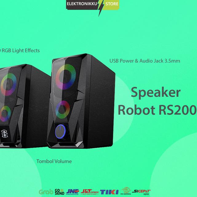 Speaker Robot RS200 Powerfull Bass For Speaker Komputer | PC | Laptop