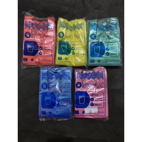 HCS - IDOLA Kantong Kresek Gelas 10x30 Warna Warni 1 Cup