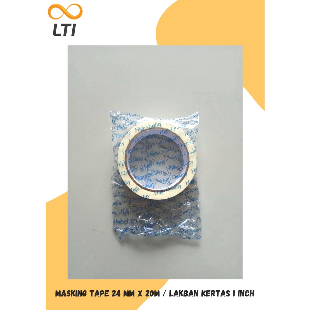 MASKING TAPE 24 MM x 20M / LAKBAN KERTAS 1 INCH - HEMAT