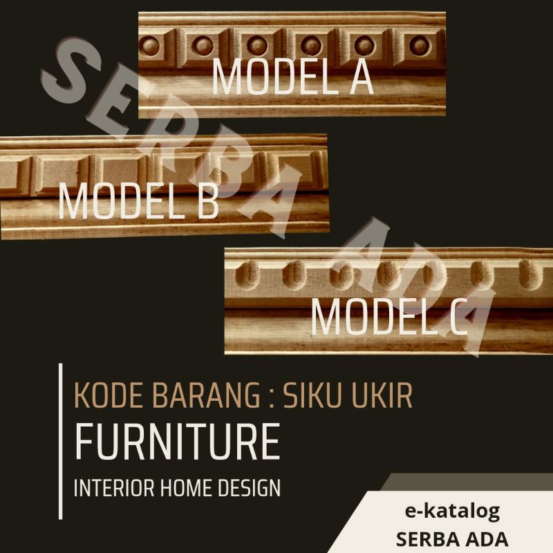 Kayu Profil Siku Besar Ukir panjang 2 mtr untuk bahan moulding dinding, perabot, interior