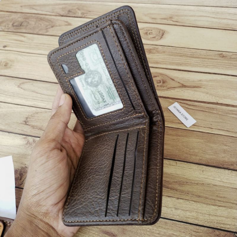 Dompet Saku Luar Pria Kulit/ Cod Dompet lipat Kulit walet pp6