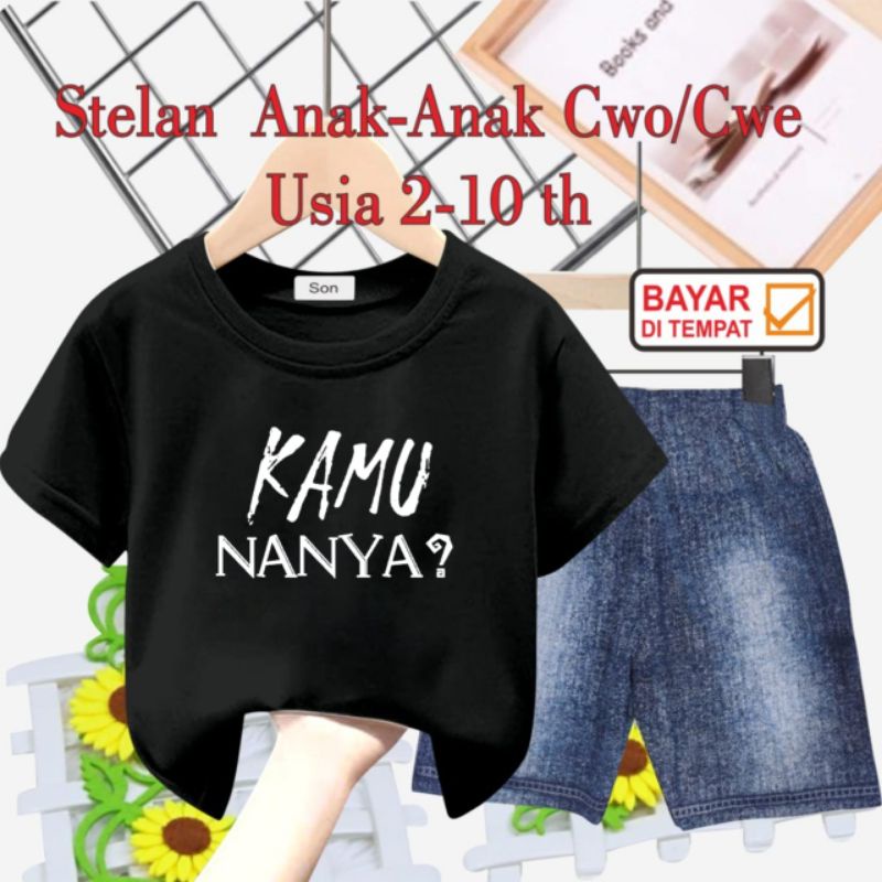 STELAN ANAK UNISEX CELANA SEMI JEANS USIA 2 THN-10 THN (KAMU NANYA)