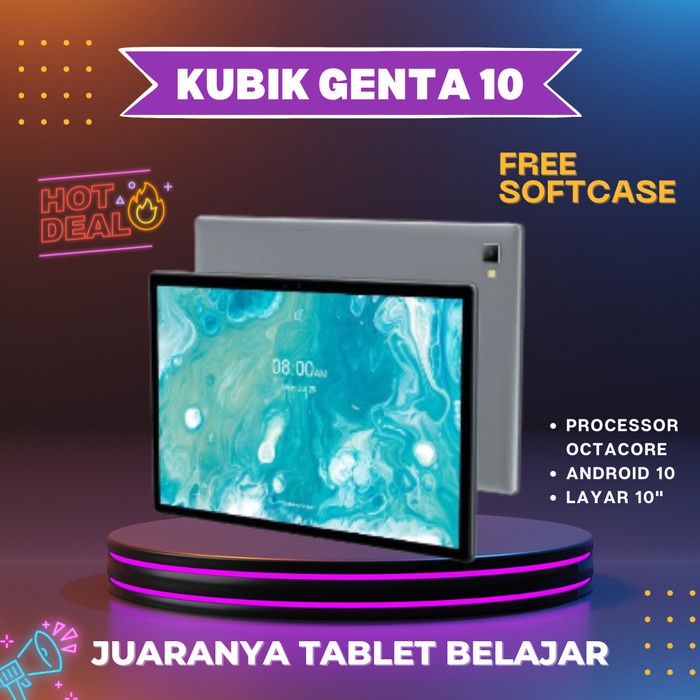 Tablet Murah 4G LTE Kubik Genta 10 inchi 2/32 Garansi Resmi