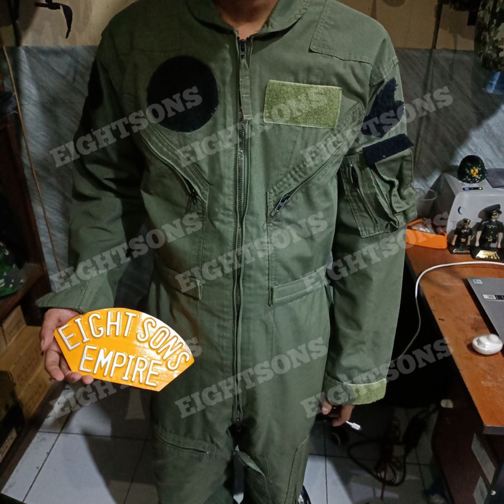 Wearpack Hijau Asli Penerbang Mekanik Pembagian TNI AU katelpak Ovrol Werpak jatah TNI