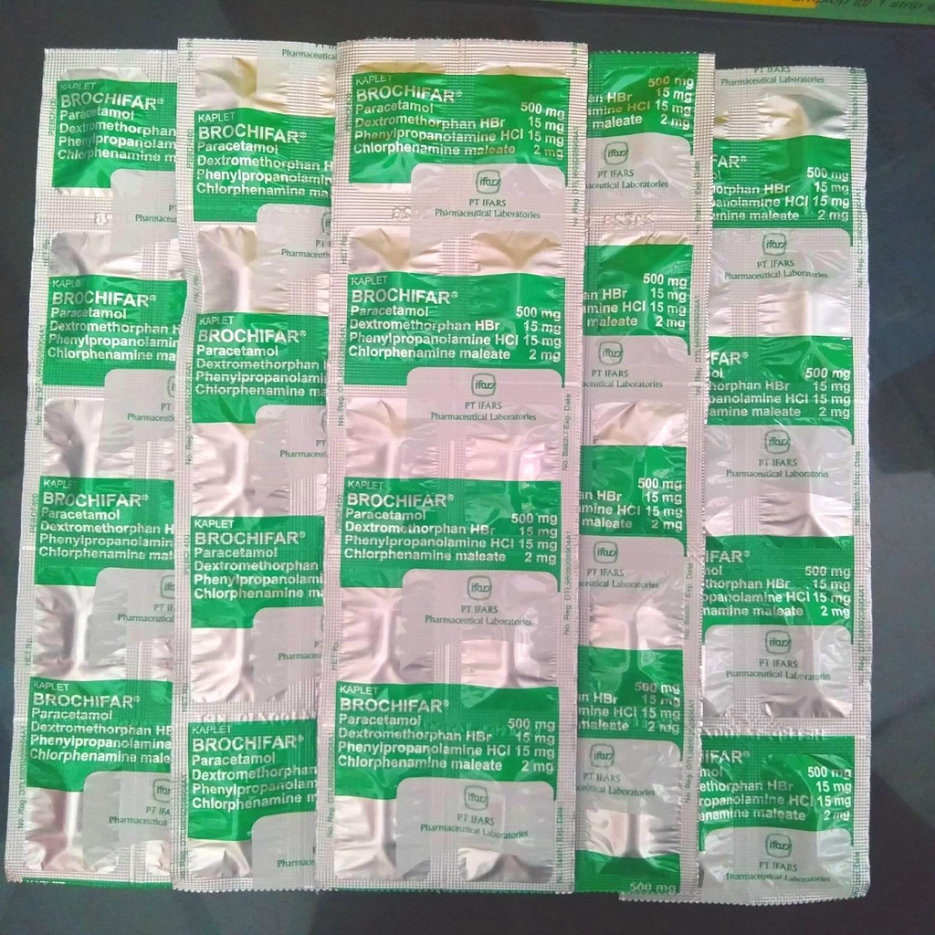 BROCHIFAR KAPLET 1 STRIP @10 KAPLET obat batuk obat flu