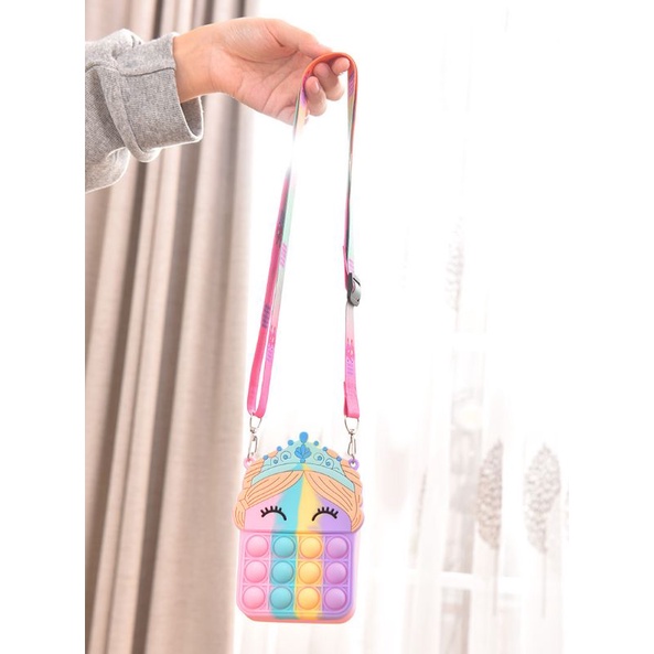 Tas Pop It Anak Seri Princess Cantik  Import