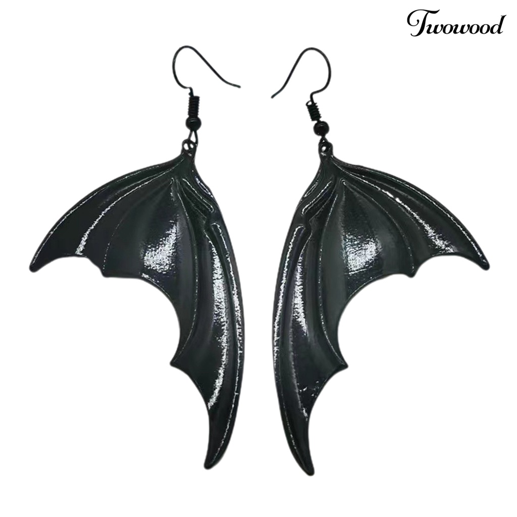 1 Pasang Anting Bentuk Kelelawar Geometris Electroplating Gaya Vintage Gothic Untuk Wanita