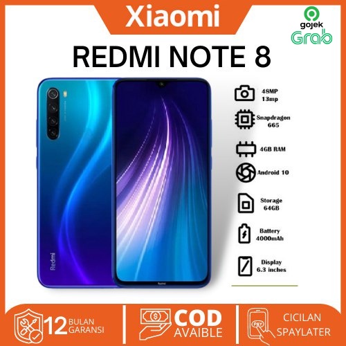 Hp xiaomi redmi note 8 ram 4/64GB & 6/64GB Garansi Distributor