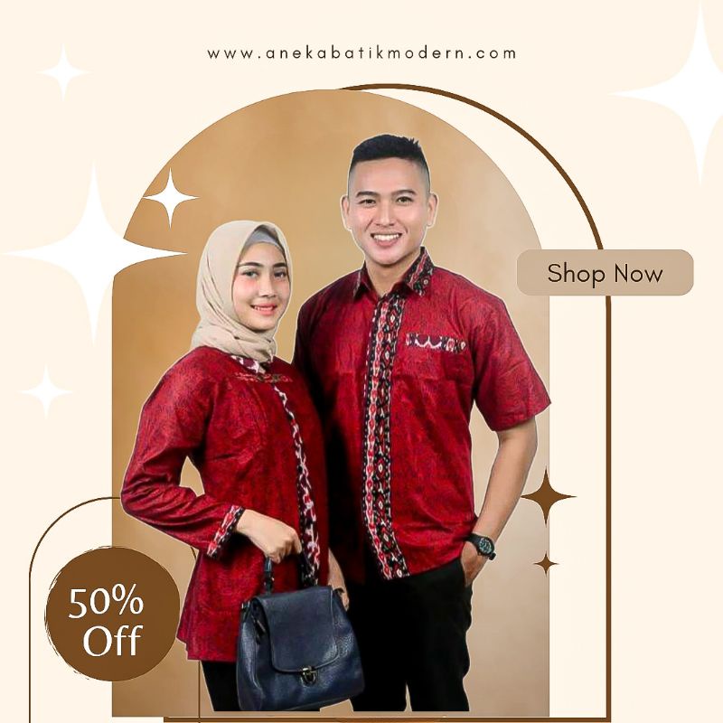 ATASAN BATIK COUPLE SARIMBIT KONDANGAN KANTOR KERJA MURAH KEKINIAN GLAMOUR WARNA MERAH PUTIH HITAM K