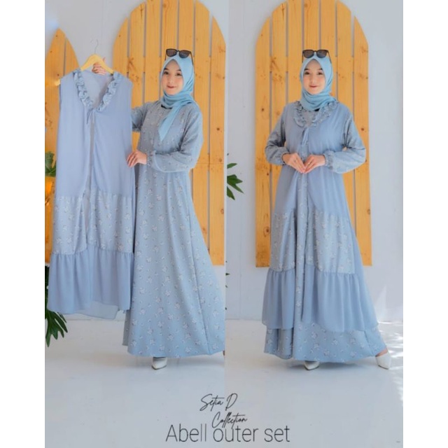 Adel gamis set outer shakila ceruty original setia D / Set outer shakila ori setia D
