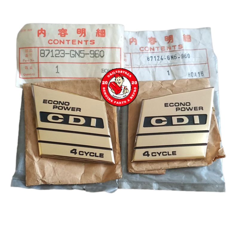 LOGO EMBLEM ECONO POWER CDI KARET PELANA  SAYAP LEGSIL ASTREA PRIMA ORIGINAL  87124-GN5-960