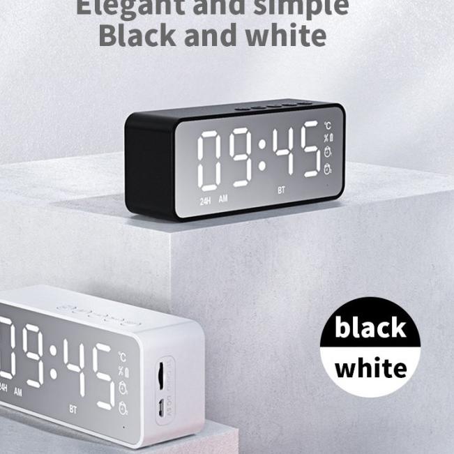 G50 Speaker Bluetooth LED jam radio Full Bass Loudspeaker Music Box - Merah Jambu