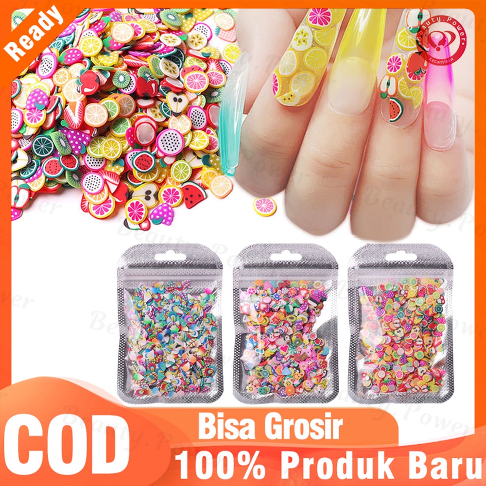 1000Pcs/Set Nail Slices Feather Shape Ultra Fruit  Clay Soft Mixed Nail Art  DIY