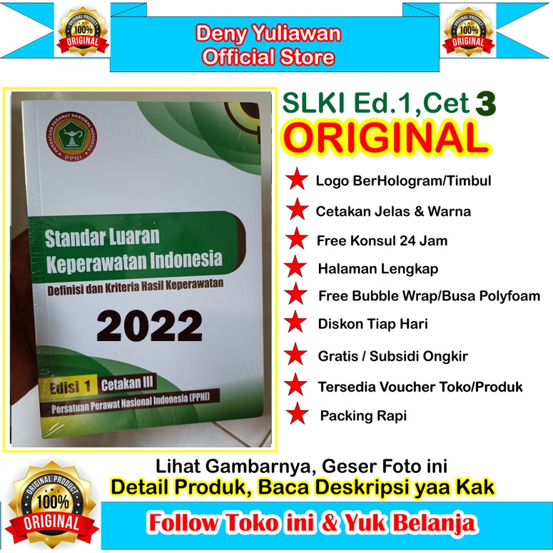 Buku SLKI PPNI ORIGINAL - Buku Standar Luaran Keperawatan Indonesia Edisi 1 Cetakan 3 PPNI 2022