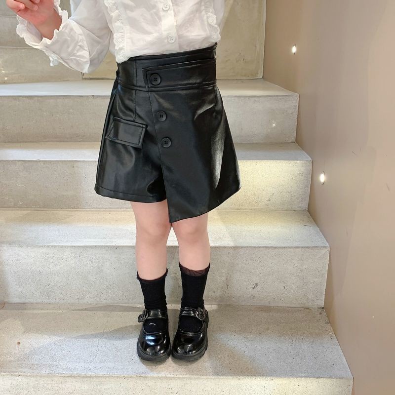 LEATHER mini celana rok anak perempuan outfit korea style 3-10th