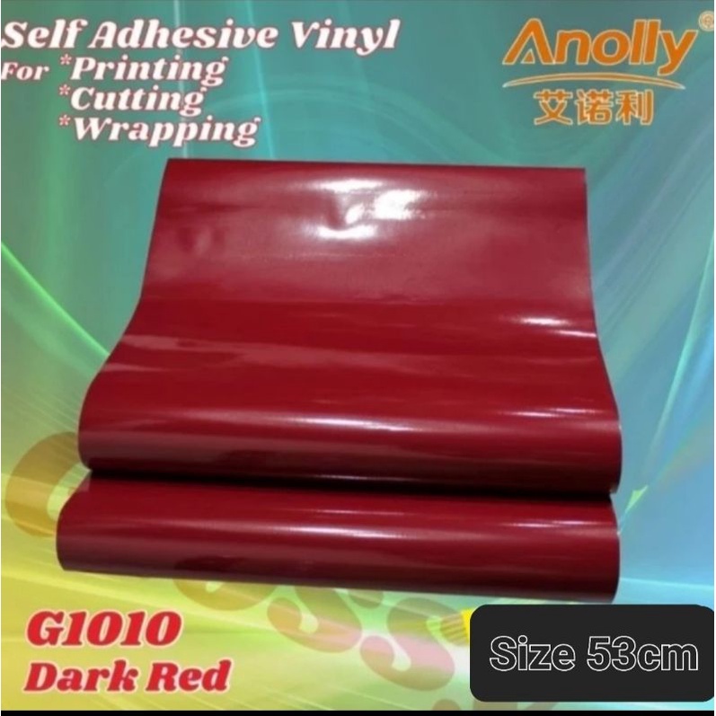 Sticker Anolly G1010 Dark Red Merah Tua Maroon Glossy Permeter