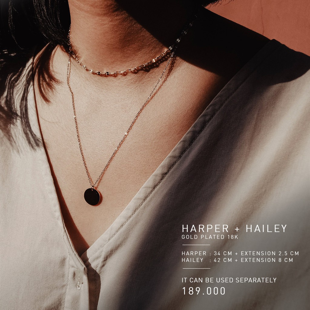 PREMIUM HARPER AND HAILEY NECKLACE (STAINLESS STEEL + 18K GOLD PLATED) - ANTI KARAT