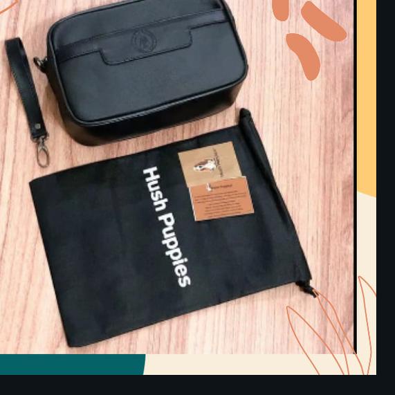 Hand Bag Hush Puppies 518-1 Black Super Premium Import Clutch Pria