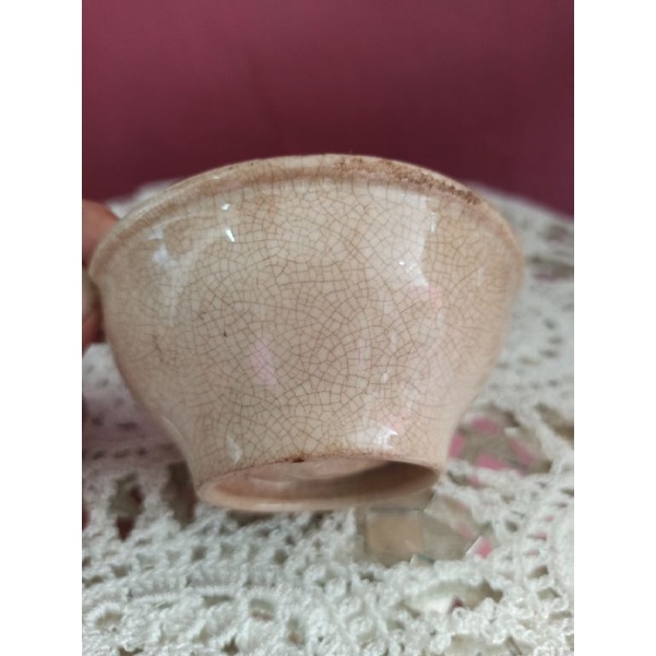 Mangkok kuno Antik Pecah seribu temuan kecoklatan Jadul. dm:10cm