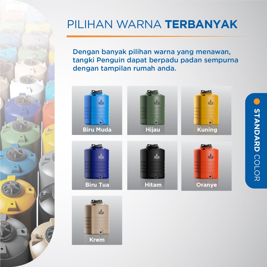 Penguin Tangki Air Kotak TE 55, Tandon Kotak, Toren Persegi Empat