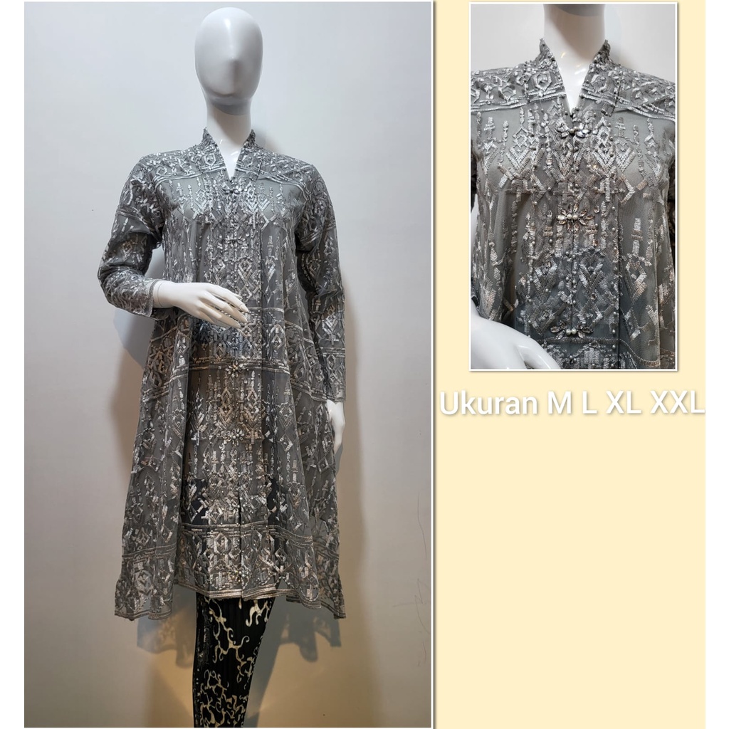 Permata Olshop / Kebaya Floy Tunik Busui Payet Modern / Kebaya Wisuda / Kebaya Kurung / Kebaya Modern / Kebaya Busui