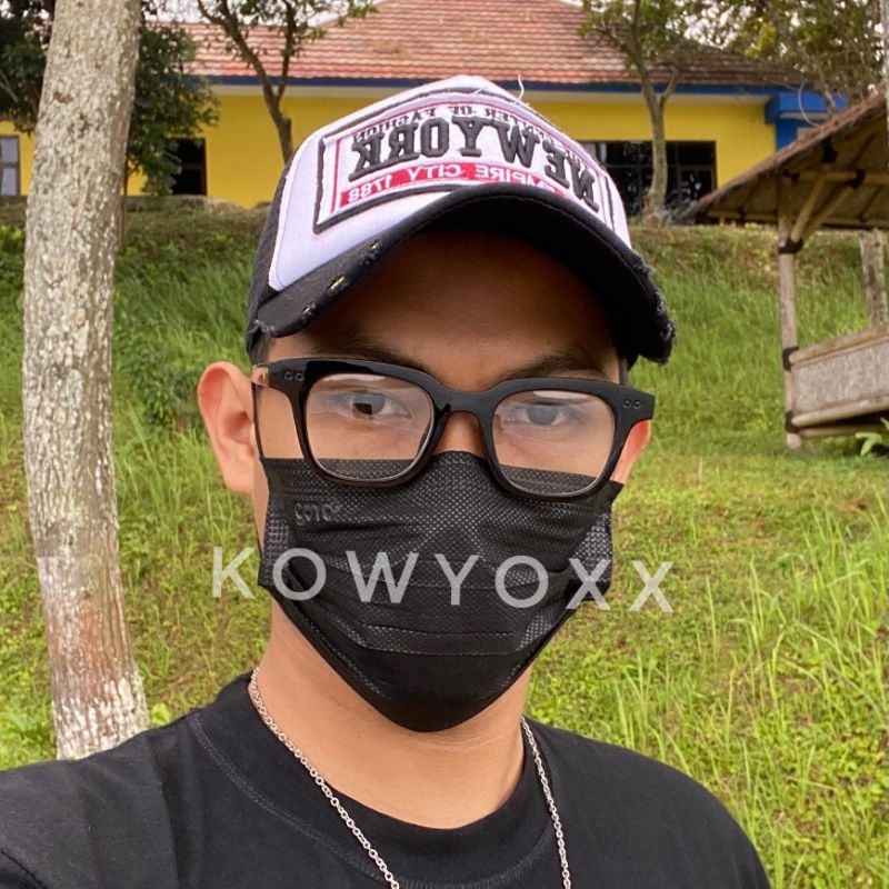Kacamata Jay Jo Kotak Hitam Putih Bening