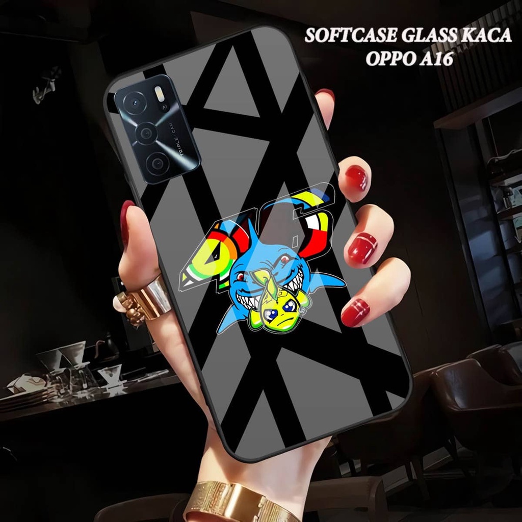 Softcase Glass Kaca OPPO A16 - Case Hp Pelindung Handphone OPPO A16 [ A83].