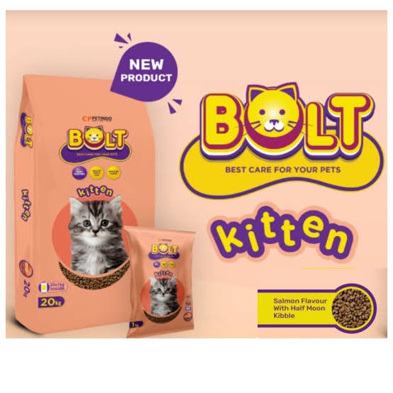 EXPEDISI Makanan Kucing Bolt Kitten Salmon Flavour Kemasan 20KG