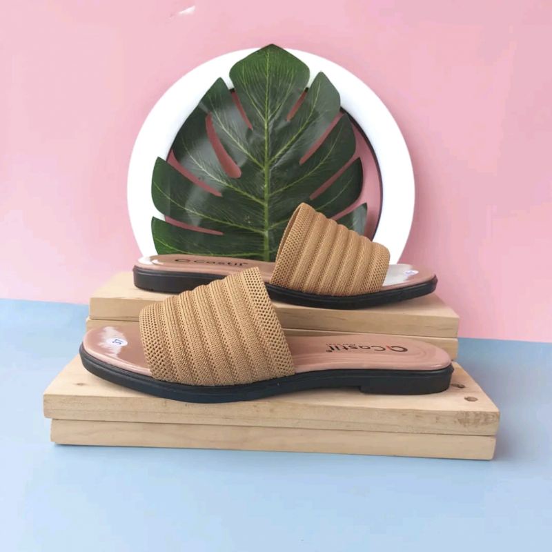 SANDAL WANITA SENDAL TPLEK WANITA FLAT SANDAL TREPES WANITA