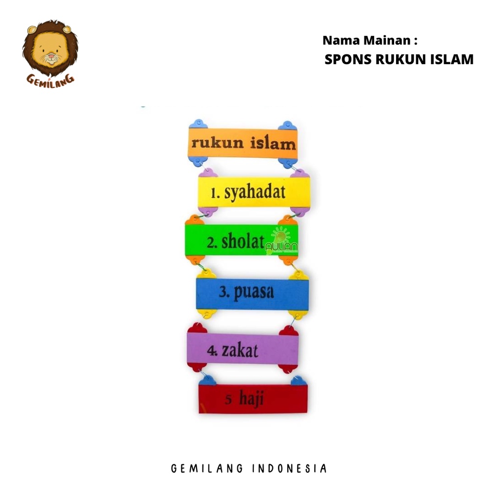 SPONS RUKUN ISLAM MAINAN KAYU/ MAINAN EDUKASI / ALAT PERAGA EDUKASI / MAINAN MONTESSORI