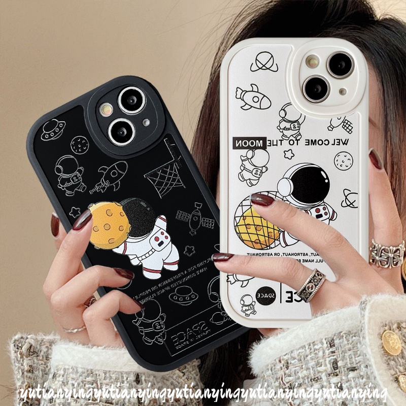 Case Kartun Lucu Realme C53 C55 10 Pro Plus C35 C21Y C17 C15 C2 C12 C11 C31 C25Y C20 C30 C25s C21 C3 Gt5 6i 5i 9i 7i 6 6s 8Pro 8i 5s 5 8 Astronot Trendy Brand NASA Sarung Soft Cover