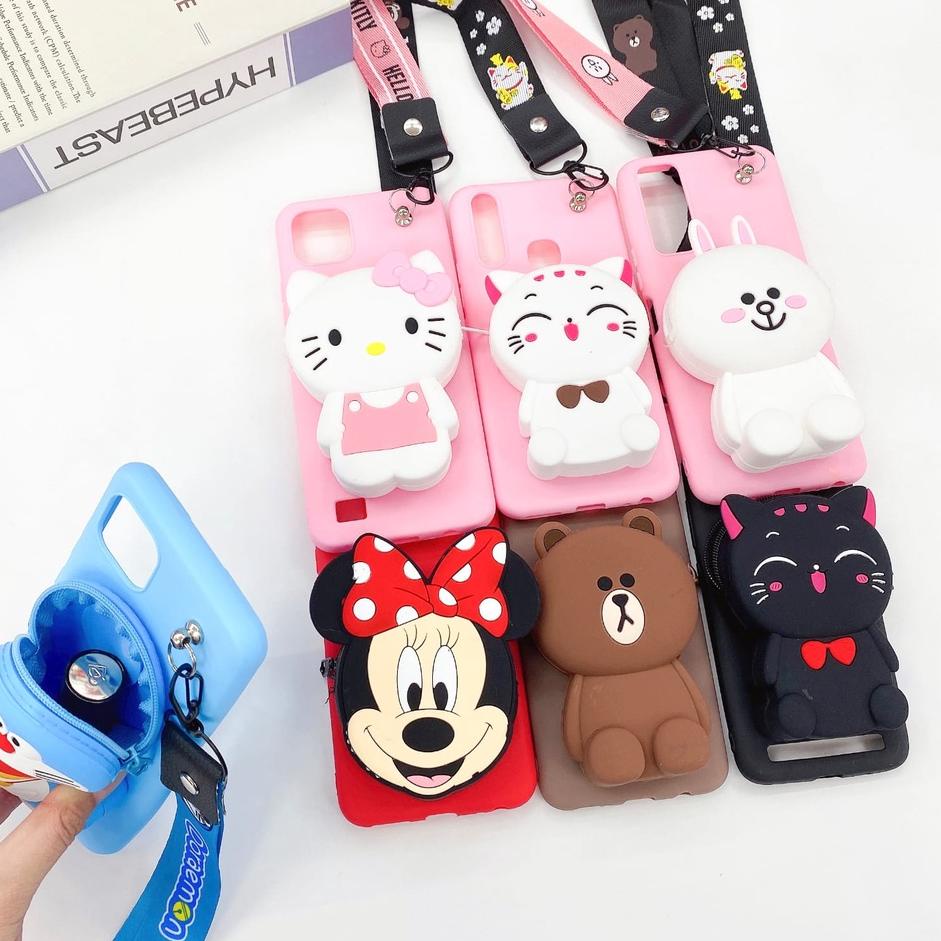 Terpercaya CASE VIVO Y20 / Y20S / Y20I / Y12S  DOMPET KARTUN + TALI GANTUNGAN