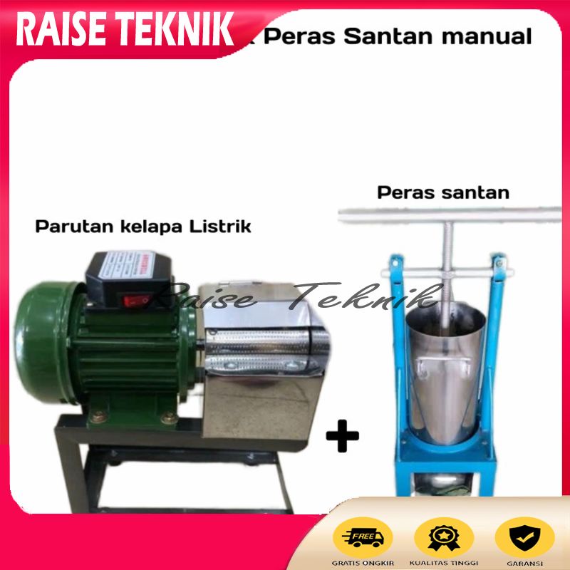 PAKET MESIN PARUTAN KELAPA MINI LISTRIK + ALAT PERAS SANTAN MANUAL