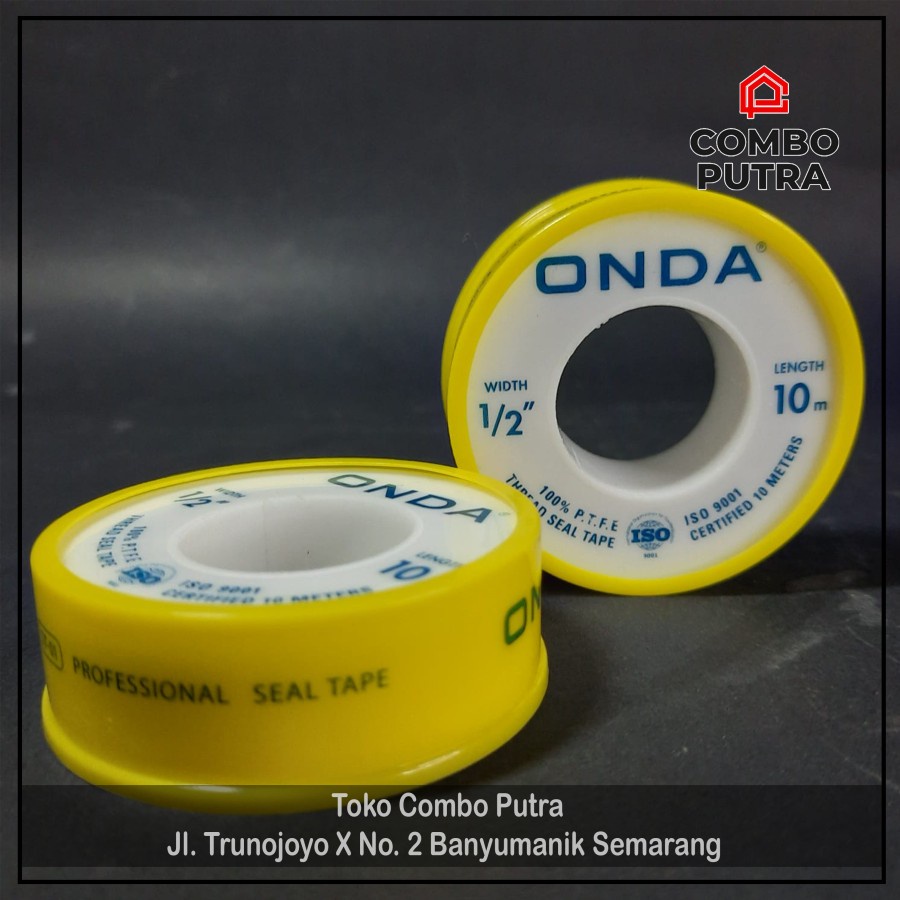 Jual Seal Tape Isolasi Keran Sealtape Pipa PVC Onda 1/2 Inchi 10 Meter ...