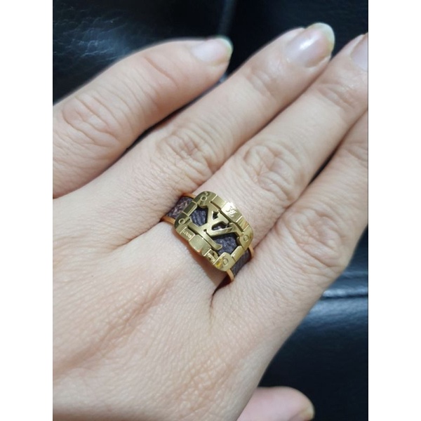 Cincin Titanium Asli motif elv Anti karat anti alergi Ring Stainless steel ori 88168