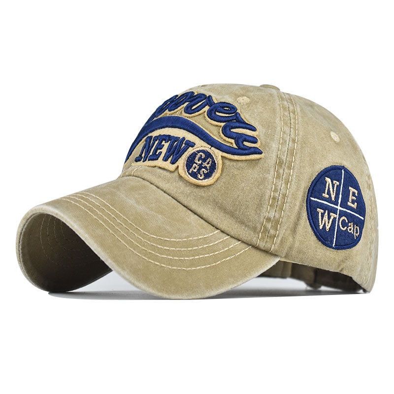 Topi Baseball Motif Bordir Bahan Katun Gaya vintage Untuk Pria Dan Wanita
