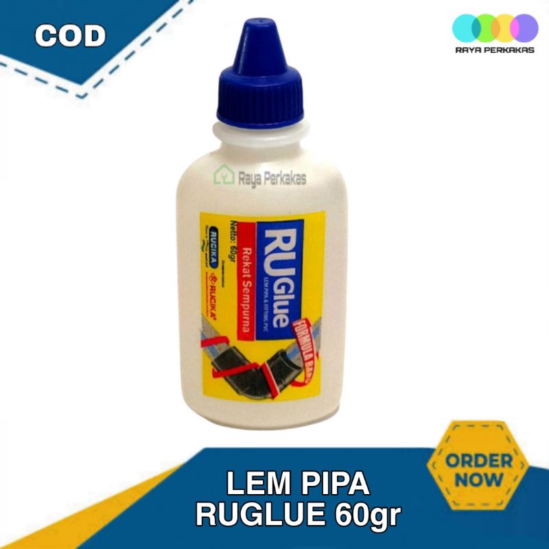 

Lem Pipa RUGlue TruGlue BOTOL 60 gram Pipa Paralon PVC by RUCIKA