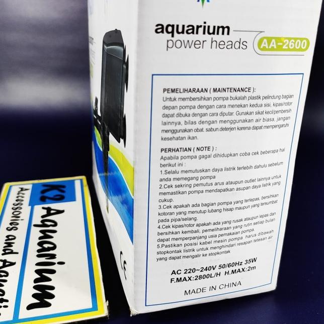 pompa aquarium amara 2600/ pompa air amara 2600/ amara aa 2600