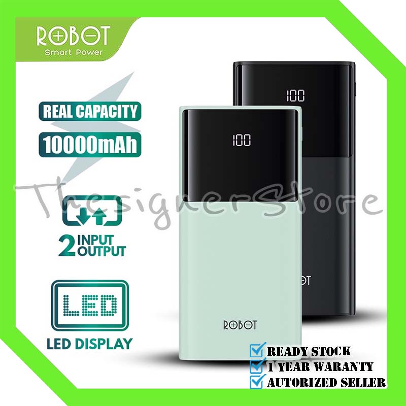 PowerBank 10000mah ROBOT RT190S 2A Dual Input and Output Real Capacity - Garansi Resmi 1 Tahun