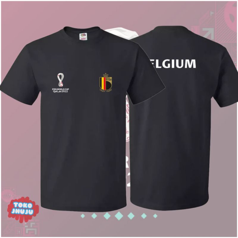 Baju Kaos Piala Dunia World Cup 2022 Team Belgium DEPAN BELAKANG