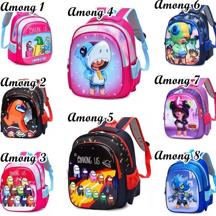 Backpack Anak GD1869 Tas Ransel Sekolah TK SD Anak Motif Among Us