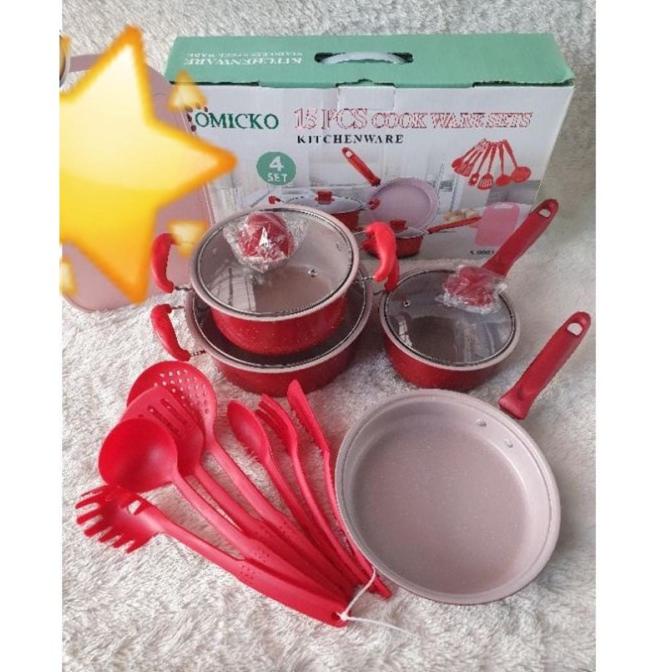 Panci Warna 13 Set Merah Storalinsya