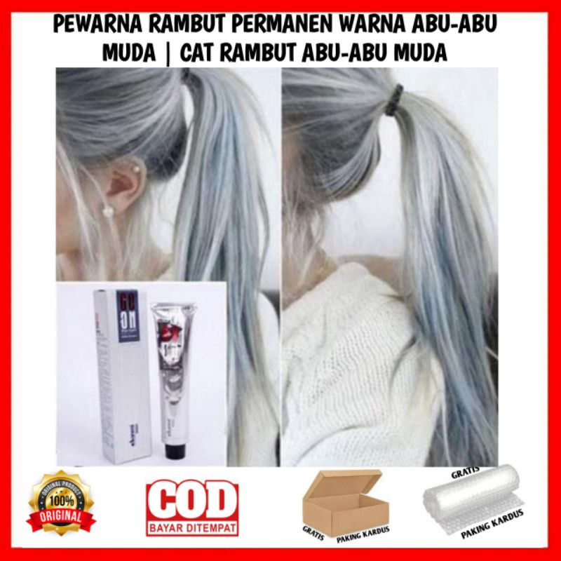 PEWARNA RAMBUT PERMANEN WARNA ABU-ABU MUDA CAT RAMBUT ABU-ABU MUDA